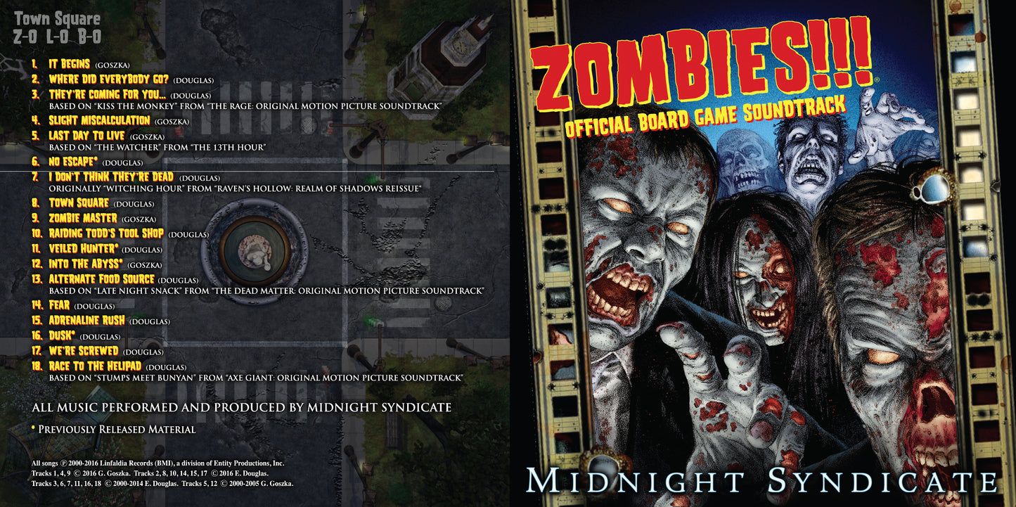 "Zombies!!! Official Boardgame Soundtrack" by Midnight Syndicate on CD